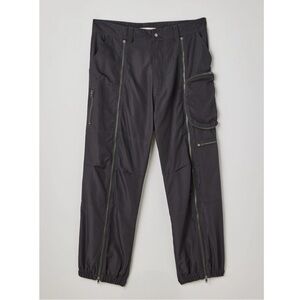 BDG Urban Outfitters Satin Zipper Detail Flight Baggy Cargo Jogger Pants Black L